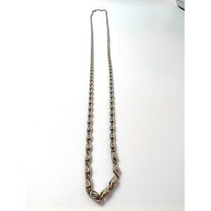 Silver Graduated 16" Necklace Chain Byzantine